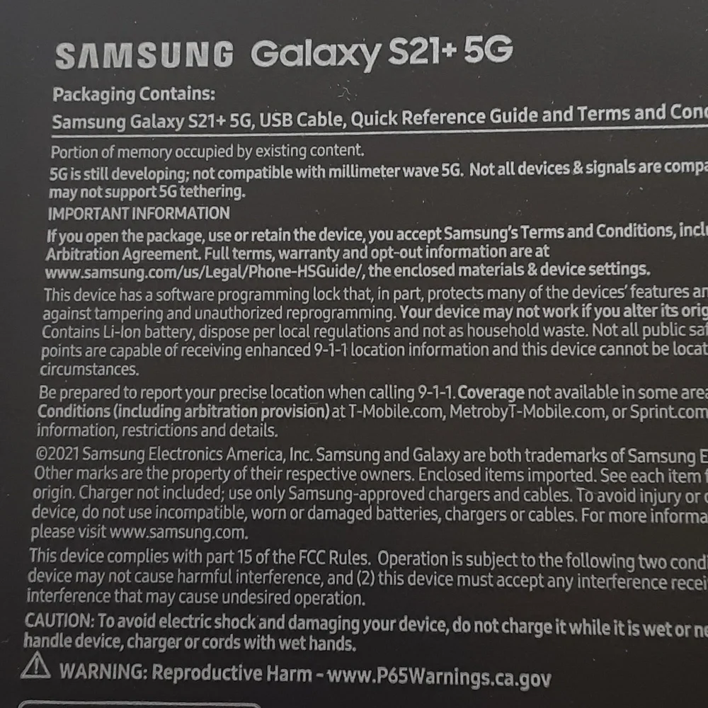 Samsung Galaxy S21+ 5G Smartphone 128GB 6.7